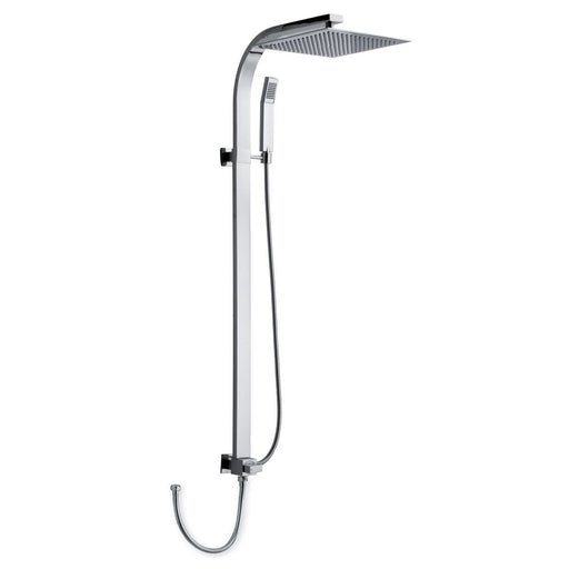 Colonna doccia rettangolare in ottone con soffione quadro e attacco flessibile by CeramicStore | Lo specialista del tuo bagno