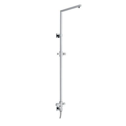 Colonna doccia quadra in ottone con supporto, deviatore e attacco flessibile by CeramicStore | Lo specialista del tuo bagno