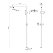 Colonna doccia quadra in ottone con soffione, deviatore e attacco flessibile by CeramicStore | Lo specialista del tuo bagno