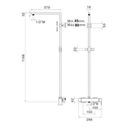 Colonna doccia quadra in ottone con soffione e deviatore MX3Q by CeramicStore | Lo specialista del tuo bagno