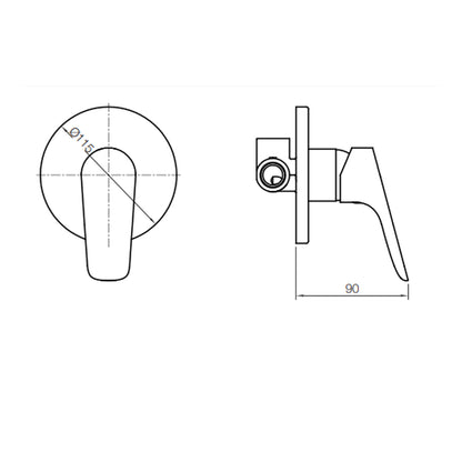 Miscelatore doccia a incasso monocomando serie Lilla finitura cromata by CeramicStore | Lo specialista del tuo bagno