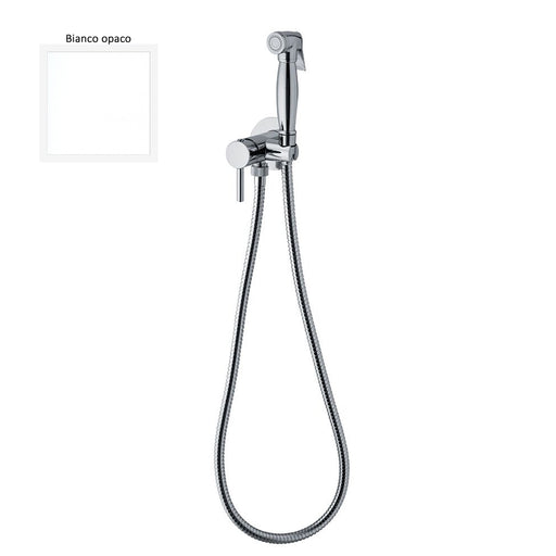 Set idroscopino monogetto con doccia Salomà¨, miscelatore e flessibile in ottone bianco by CeramicStore | Lo specialista del tuo bagno