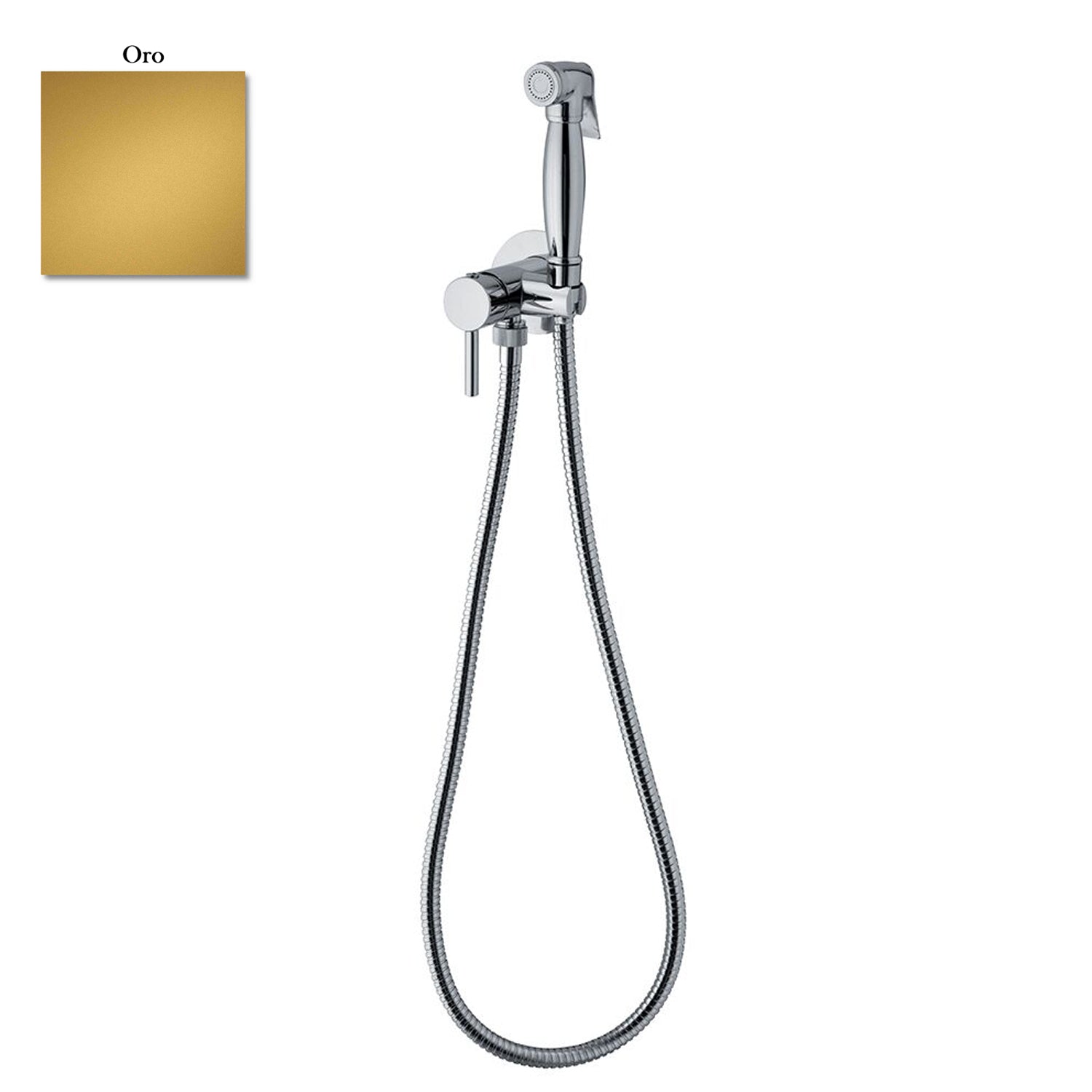 Set idroscopino monogetto con doccia Salomà¨, miscelatore e flessibile in ottone oro by CeramicStore | Lo specialista del tuo bagno