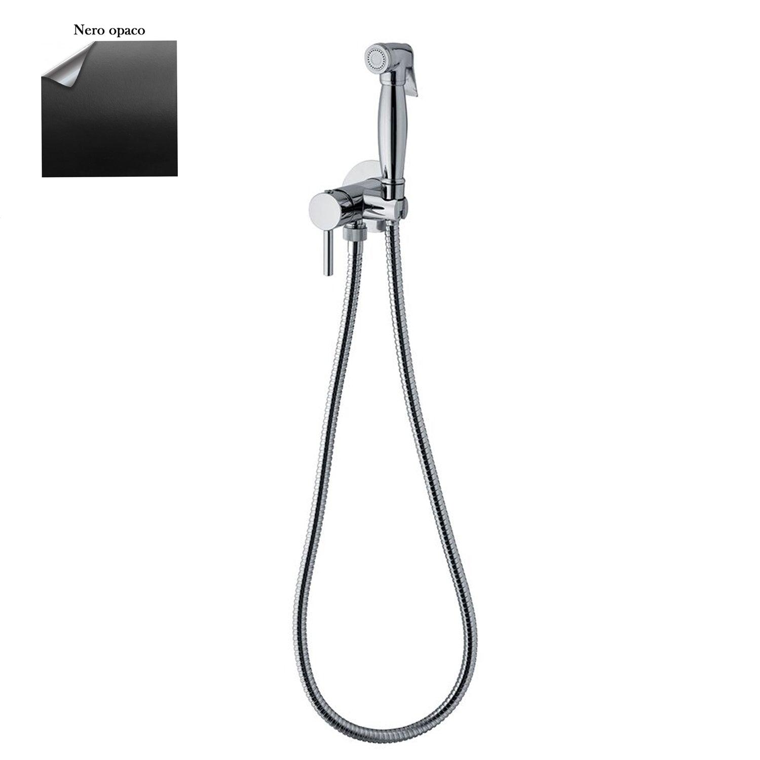 Set idroscopino monogetto con doccia Salomà¨, miscelatore e flessibile in ottone nero by CeramicStore | Lo specialista del tuo bagno