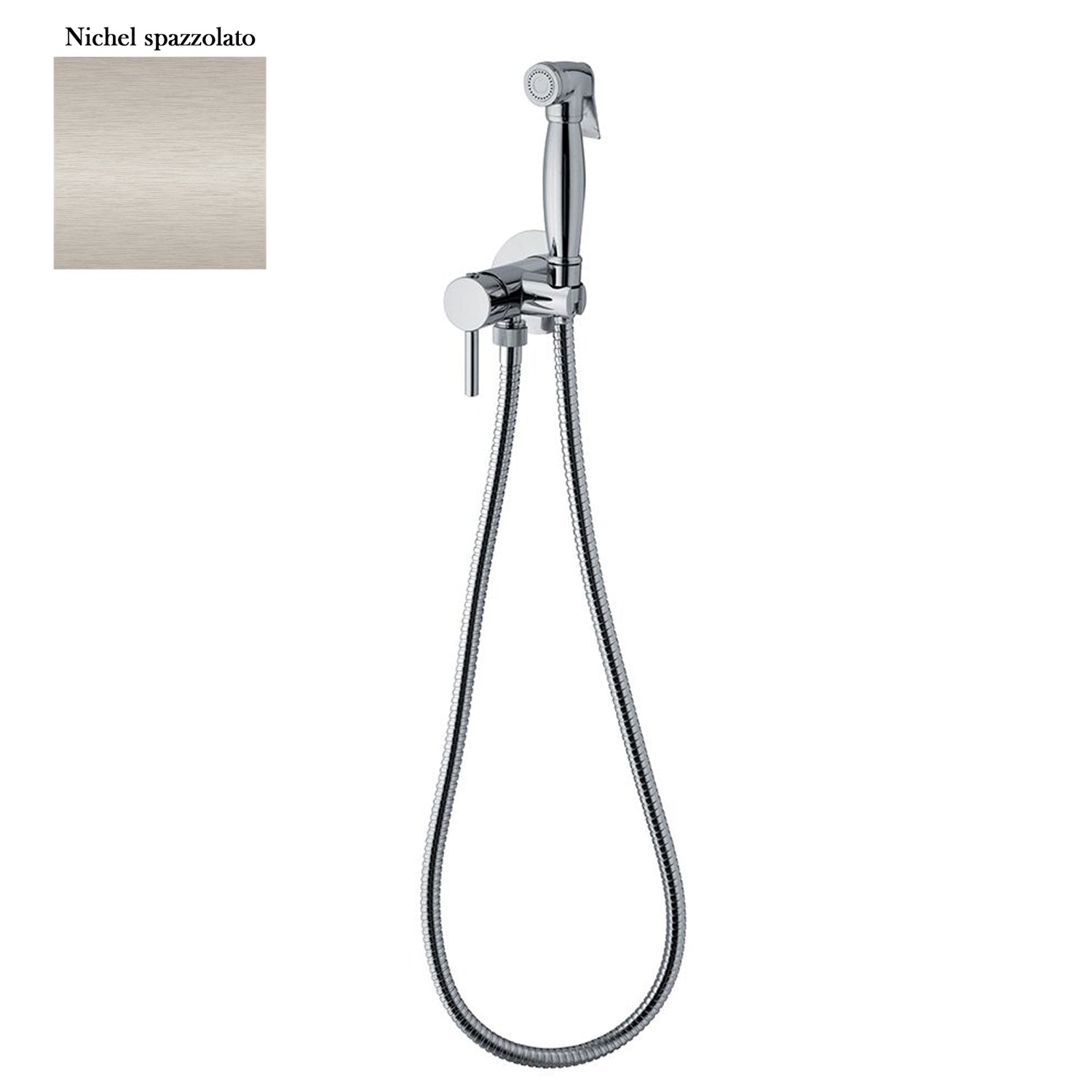 Set idroscopino monogetto con doccia Salomà¨, miscelatore e flessibile in ottone nichel by CeramicStore | Lo specialista del tuo bagno