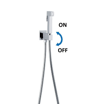 Set idroscopino acqua fredda monogetto con doccia Square, miscelatore e flessibile in ottone by CeramicStore | Lo specialista del tuo bagno