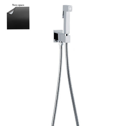 Set idroscopino acqua fredda con doccia Square, rubinetto e flessibile in ottone nero by CeramicStore | Lo specialista del tuo bagno