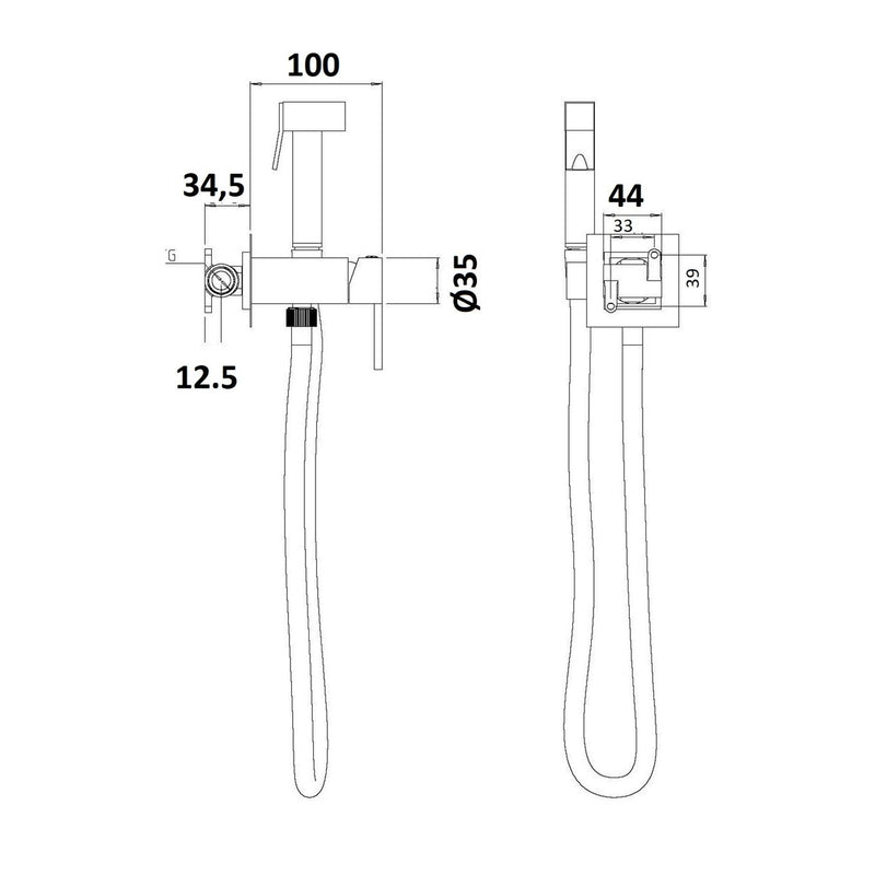 Set idroscopino acqua fredda monogetto con doccia Salomà¨, miscelatore e flessibile in ottone nero by CeramicStore | Lo specialista del tuo bagno