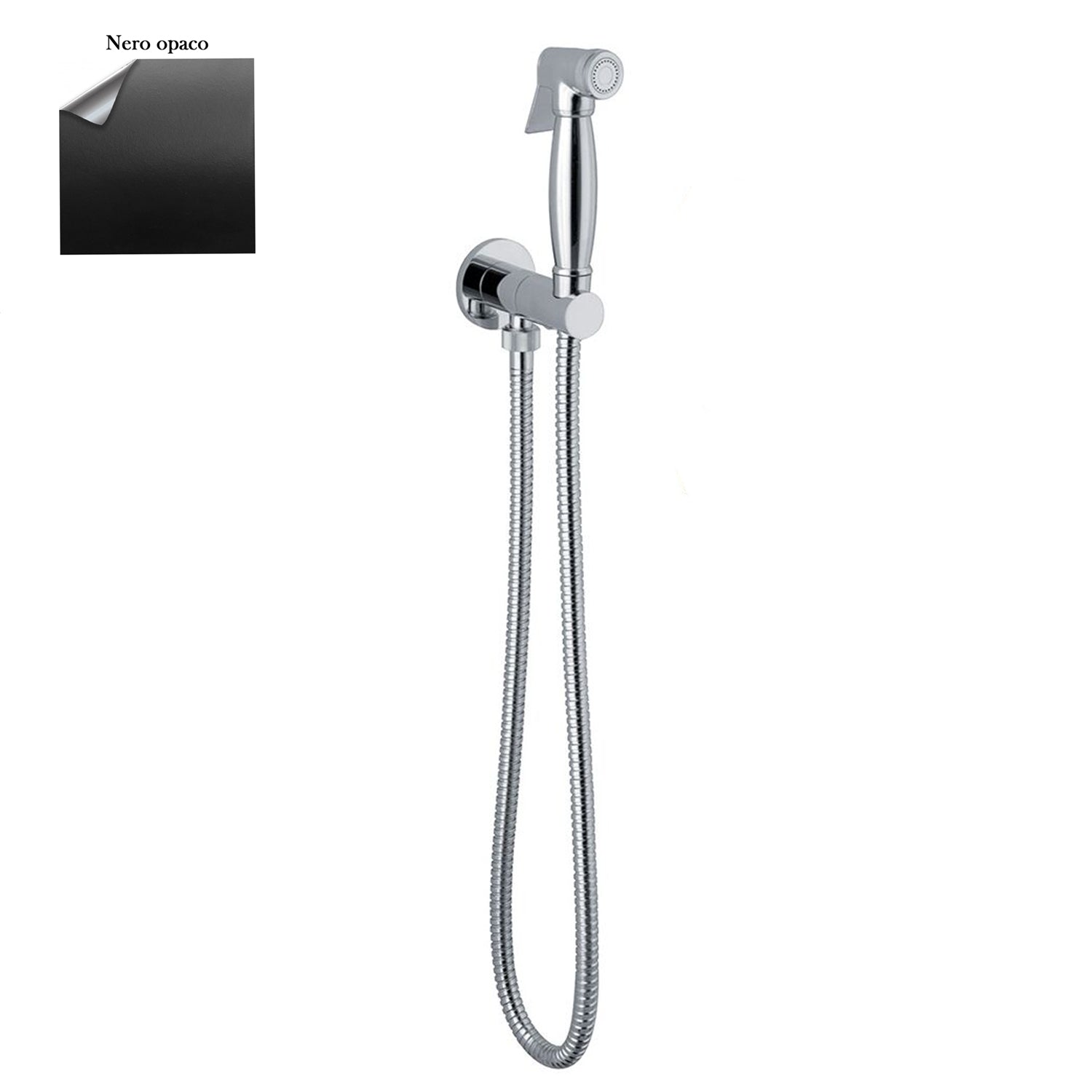 Set idroscopino acqua fredda monogetto con doccia Salomà¨, miscelatore e flessibile in ottone nero by CeramicStore | Lo specialista del tuo bagno