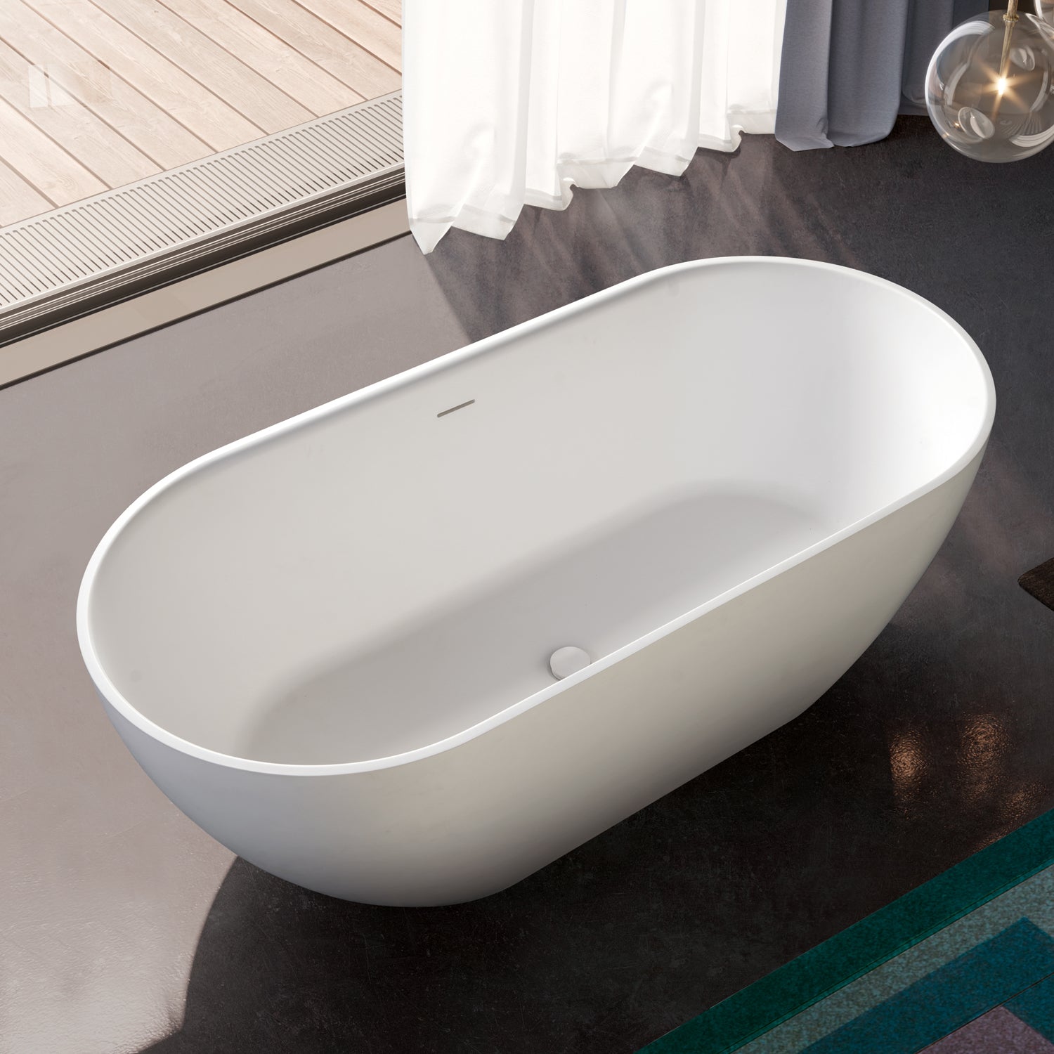 Vasca da bagno modello Clivia 170x80cm in solid surface bianco opaco by CeramicStore | Lo specialista del tuo bagno