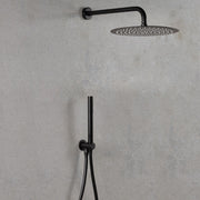 Set doccia tondo con soffione 25 cm, doccetta Mia, presa acqua e flessibile nero opaco Ares by CeramicStore | Lo specialista del tuo bagno