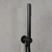 Set doccia tondo con soffione 25 cm, doccetta Mia, presa acqua e flessibile nero opaco Ares by CeramicStore | Lo specialista del tuo bagno