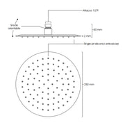 Set doccia tondo con soffione 25 cm, doccetta Judy, presa acqua e flessibile nero opaco Ares by CeramicStore | Lo specialista del tuo bagno