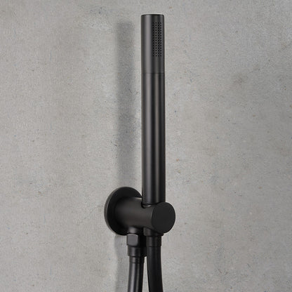 Set doccia tondo con soffione 25 cm, doccetta Judy, presa acqua e flessibile nero opaco Ares by CeramicStore | Lo specialista del tuo bagno
