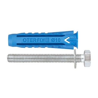 Tassello universale in nylon con vite te metrica e rondella 12x60 con vite m8x70