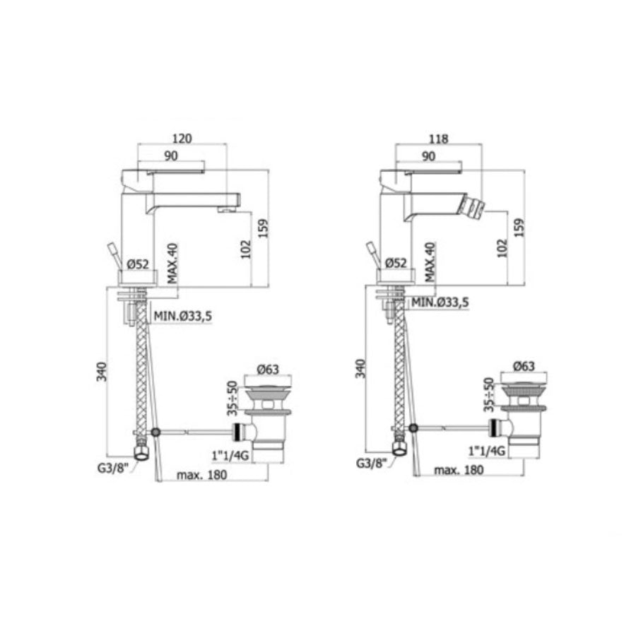 Set di miscelatori Paffoni Ringo lavabo, bidet e vasca duplex by CeramicStore | Lo specialista del tuo bagno
