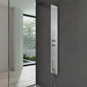 Pannello Doccia Multifunzione dal design minimale realizzato in acciaio inox spazzolato con finitura a specchio by CeramicStore | Lo specialista del tuo bagno