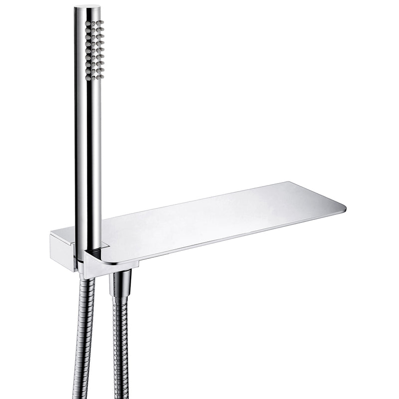 Kit doccia con ripiano portaoggetti, doccino e flessibile pvc silver by CeramicStore | Lo specialista del tuo bagno