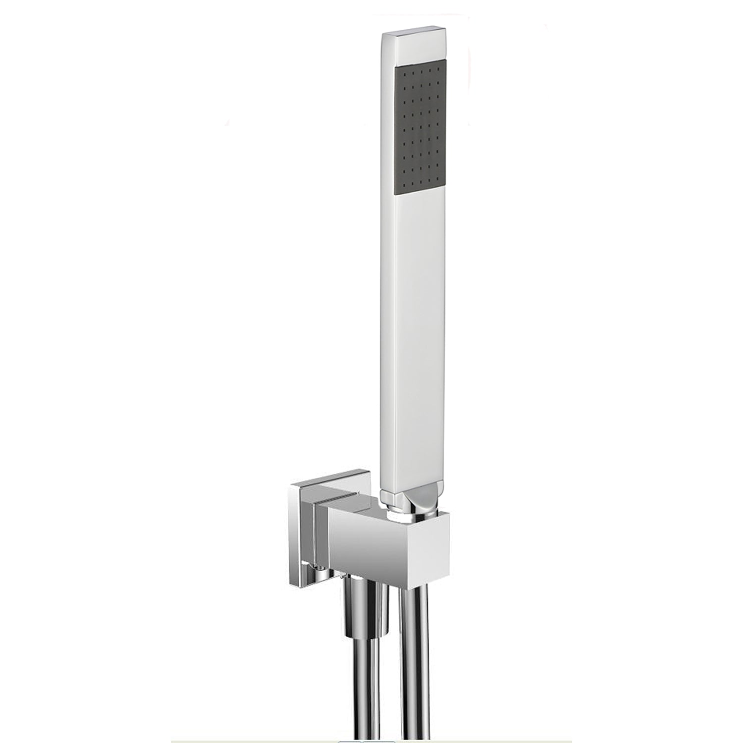 Kit doccia quadrato in ottone cromato con flessibile e presa acqua di Altissima Qualità by CeramicStore | Lo specialista del tuo bagno