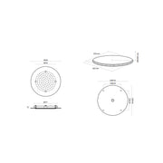Soffione doccia ad incasso tondo diametro 35 cm in acciaio inox spessore 2 mm con kit di installazione by CeramicStore | Lo specialista del tuo bagno