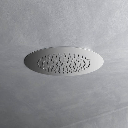 Soffione doccia ad incasso tondo diametro 35 cm in acciaio inox spessore 2 mm con kit di installazione by CeramicStore | Lo specialista del tuo bagno