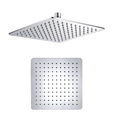 Soffione doccia quadrato 25x25 in acciaio inox spessore 4 mm con getti anticalcare in silicone by CeramicStore | Lo specialista del tuo bagno
