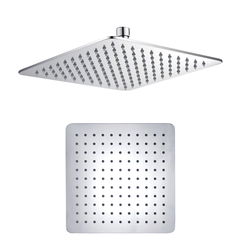Soffione doccia quadrato 25x25 in acciaio inox spessore 4 mm con getti anticalcare in silicone by CeramicStore | Lo specialista del tuo bagno