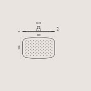 Soffione doccia rettangolare 30x20 in acciaio inox spessore 2 mm con getti anticalcare in silicone by CeramicStore | Lo specialista del tuo bagno