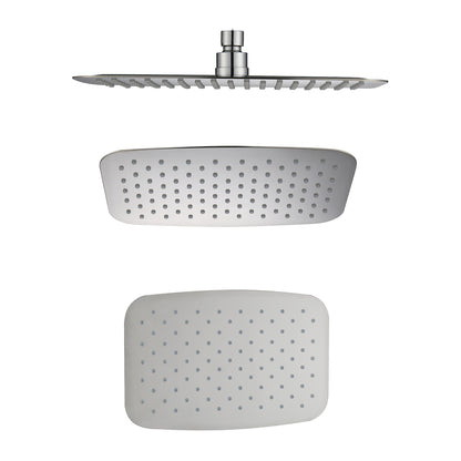 Soffione doccia rettangolare 30x20 in acciaio inox spessore 2 mm con getti anticalcare in silicone by CeramicStore | Lo specialista del tuo bagno