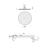 Soffione doccia tondo diametro 25 cm con braccio in acciaio inox spazzolato spessore 4 mm by CeramicStore | Lo specialista del tuo bagno