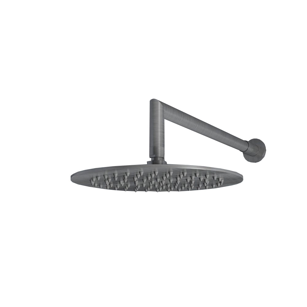 Soffione doccia tondo diametro 25 cm con braccio in acciaio inox spazzolato spessore 4 mm by CeramicStore | Lo specialista del tuo bagno