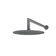Soffione doccia tondo diametro 25 cm con braccio in acciaio inox spazzolato spessore 4 mm by CeramicStore | Lo specialista del tuo bagno