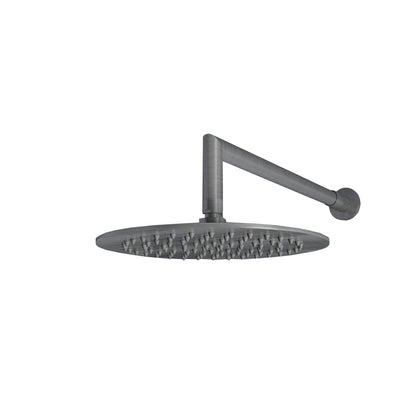 Soffione doccia tondo diametro 25 cm con braccio in acciaio inox spazzolato spessore 4 mm by CeramicStore | Lo specialista del tuo bagno