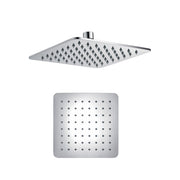 Soffione doccia quadrato in acciaio inox 25x25 spessore 4 mm completo di braccio doccia by CeramicStore | Lo specialista del tuo bagno