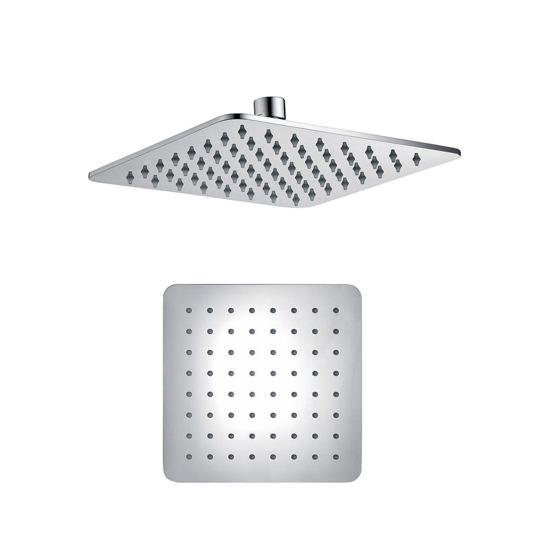 Soffione doccia quadrato in acciaio inox 25x25 spessore 4 mm completo di braccio doccia by CeramicStore | Lo specialista del tuo bagno