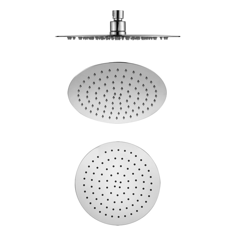 Soffione doccia tondo in acciaio inox diametro 20 cm spessore 4 mm con braccio doccia by CeramicStore | Lo specialista del tuo bagno