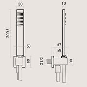 Composizione doccia con soffione 50x22 con cascata, set duplex e miscelatore termostatico 3 vie by CeramicStore | Lo specialista del tuo bagno