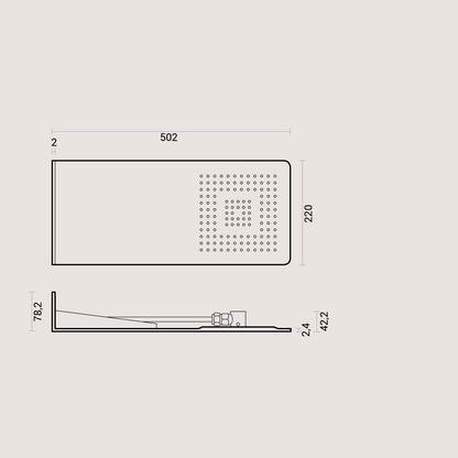 Composizione doccia soffione acciaio inox 50x22, set duplex e miscelatore termostatico by CeramicStore | Lo specialista del tuo bagno