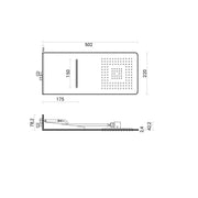 Composizione doccia con soffione 50x22 con cascata, set duplex e miscelatore termostatico 3 vie by CeramicStore | Lo specialista del tuo bagno