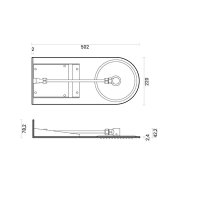Composizione doccia con soffione tondo 50x22 acciaio inox, set duplex e miscelatore termostatico by CeramicStore | Lo specialista del tuo bagno