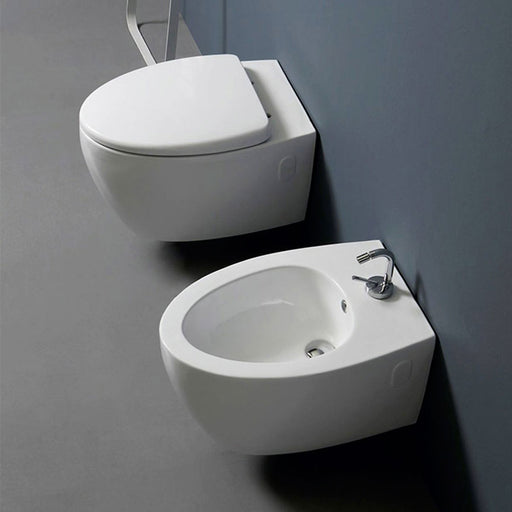 Sanitari sospesi design moderno vaso + bidet + sedile soft close Nemesi