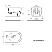 Sanitari sospesi design moderno vaso + bidet + sedile soft close Nemesi