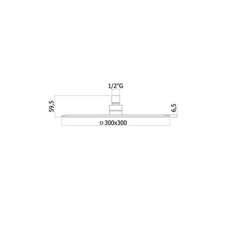 Soffione doccia quadro Paffoni Zanzibar metallo cromato 30x30 cm spessore 6,5 mm by CeramicStore | Lo specialista del tuo bagno