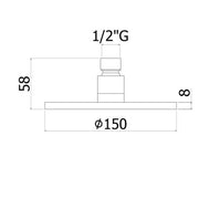 Soffione doccia tondo Paffoni Wind diametro 150 mm in metallo finitura cromata by CeramicStore | Lo specialista del tuo bagno