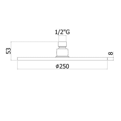 Soffione doccia tondo in metallo firmato Paffoni diametro 250 mm by CeramicStore | Lo specialista del tuo bagno