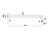 Braccio doccia tondo 40 cm in ottone cromato Paffoni ZSOF034CR by CeramicStore | Lo specialista del tuo bagno