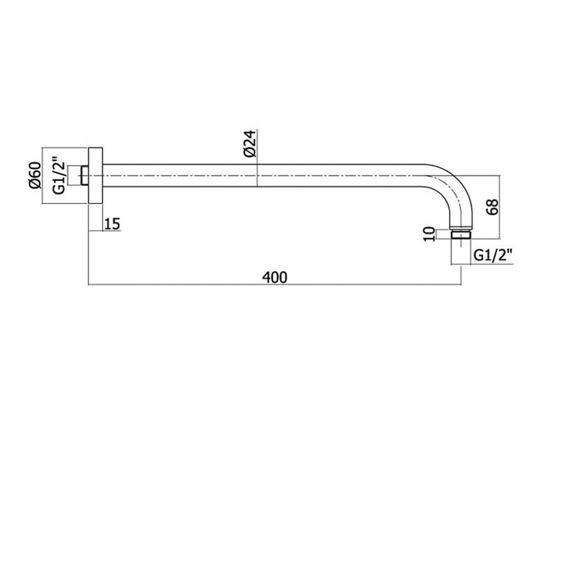 Braccio doccia tondo 40 cm in ottone cromato Paffoni ZSOF034CR by CeramicStore | Lo specialista del tuo bagno