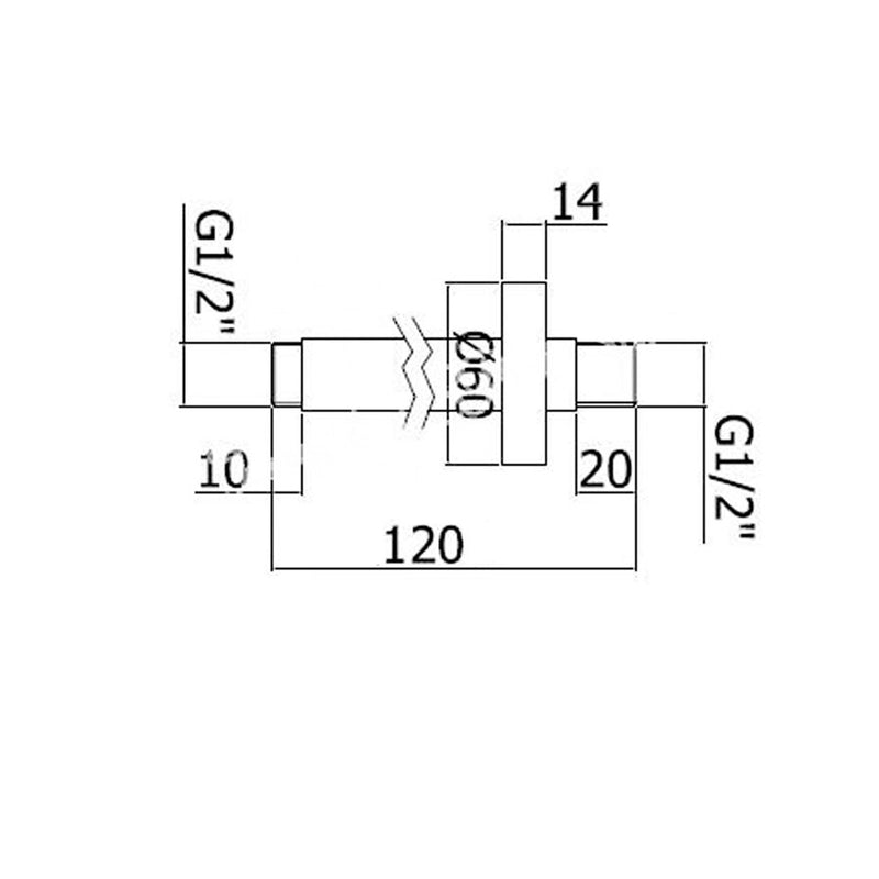 Braccio doccia tondo a soffitto Paffoni lunghezza 120 mm by CeramicStore | Lo specialista del tuo bagno