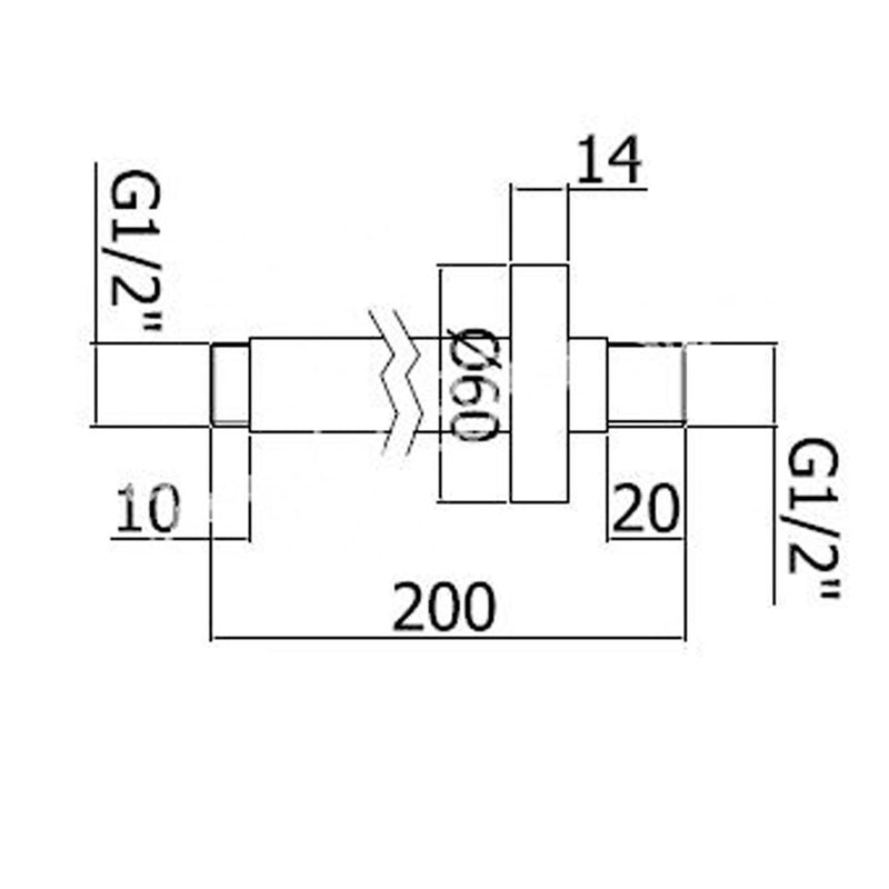 Braccio doccia tondo a soffitto Paffoni lunghezza 200 mm by CeramicStore | Lo specialista del tuo bagno