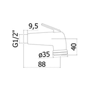 Doccetta igienica cromata per bidet completa di supporto Paffoni ZDUP099CR by CeramicStore | Lo specialista del tuo bagno